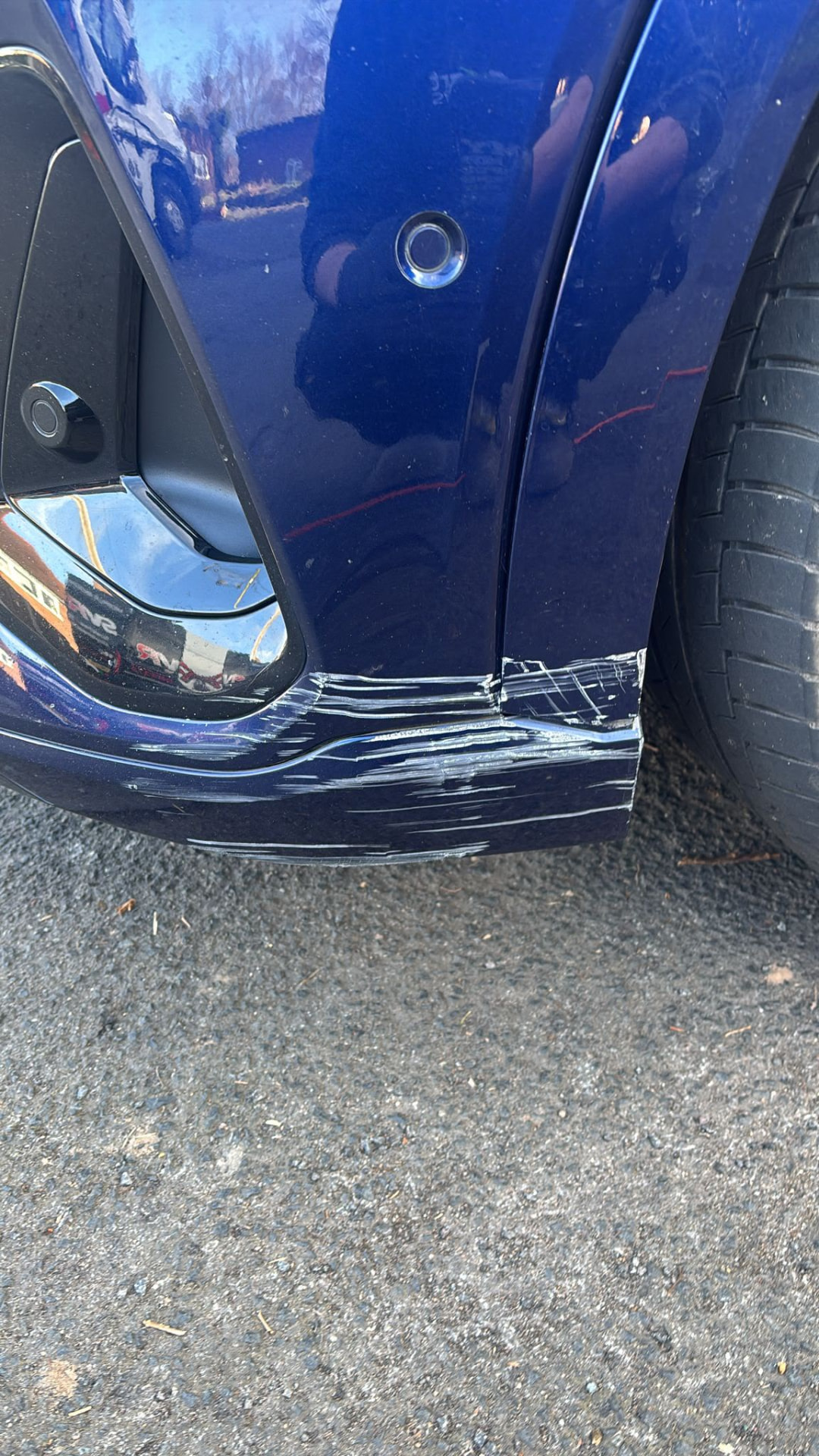 Kerbed front bumper, pre repair